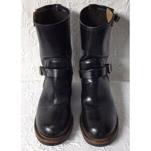 Vintage REDWING Engineer Boots Size 11.5D Black #01377 Motorcycle Biker Boot